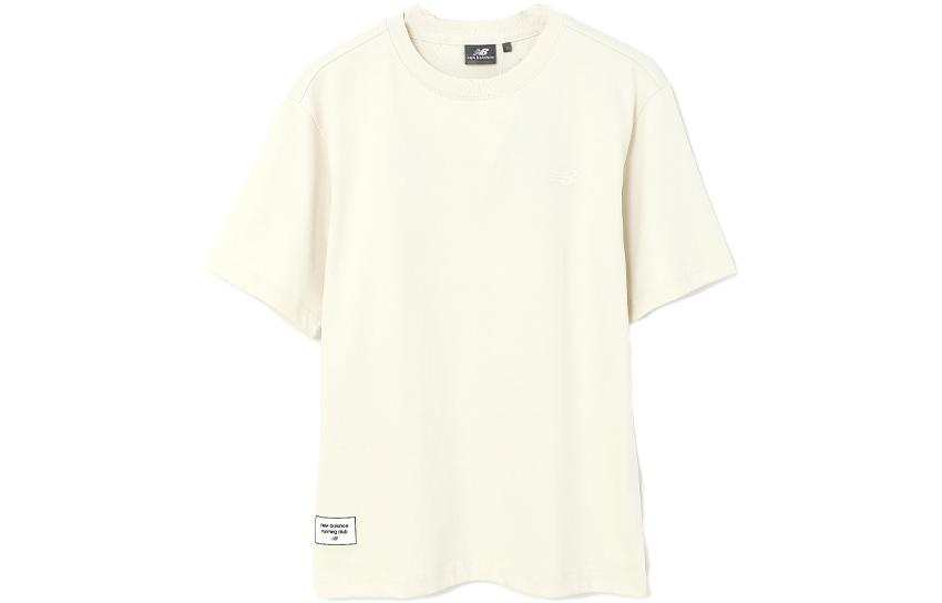 New Balance New Balance T Shirts Men's Beige Yellow Crew Neck Moderate Straight Fit