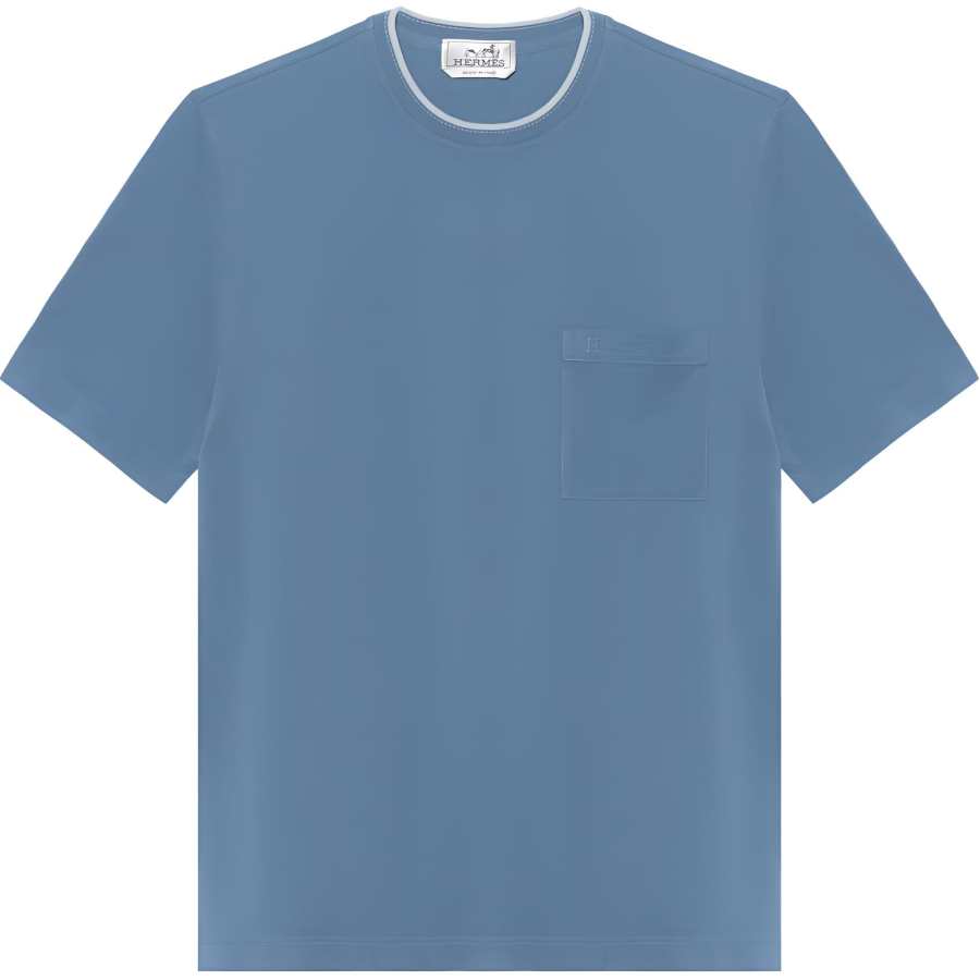 HERMES HERMES T Shirt Men's Light Gray Blue