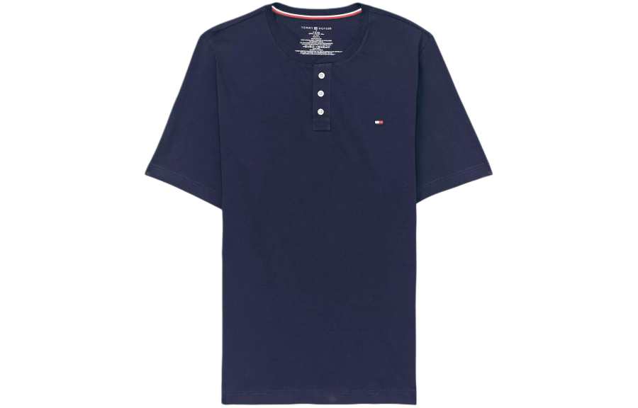 Tommy Hilfiger Sueded Jersey Henley Sleep Shirt T Shirt Men's Marine Blue