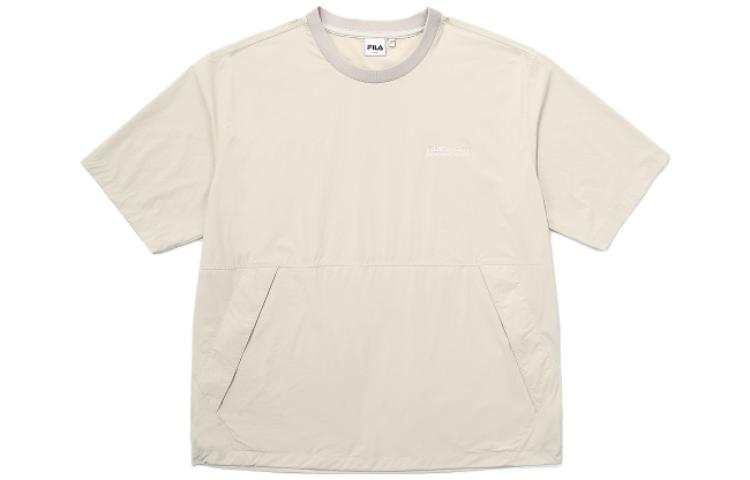FILA T Shirts Unisex Light Camel Crew Neck Moderate Straight Fit