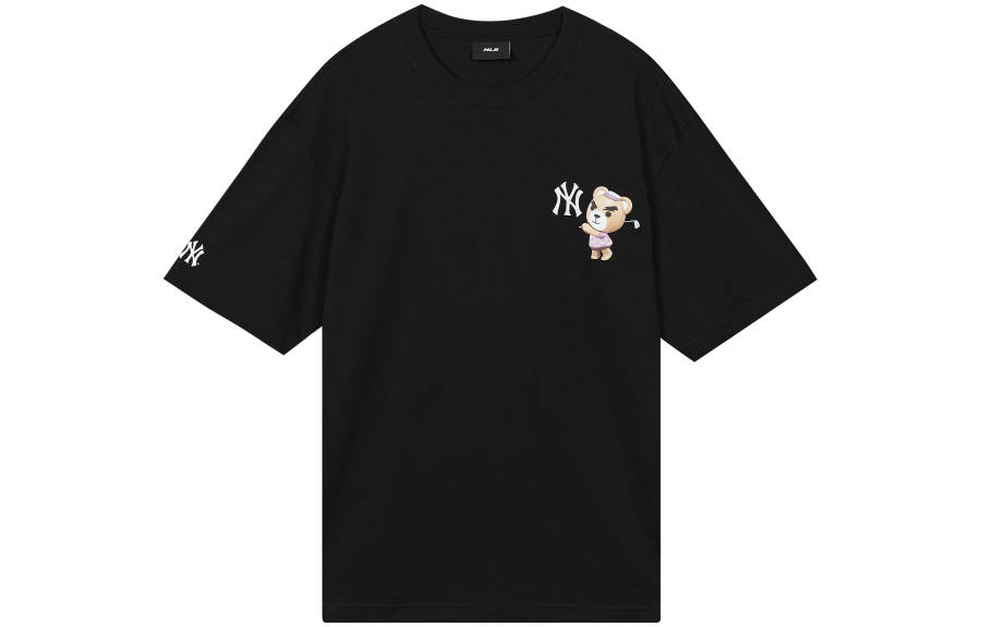 MLB New York Yankees T Shirts Unisex Black Crew Neck Moderate Straight Fit