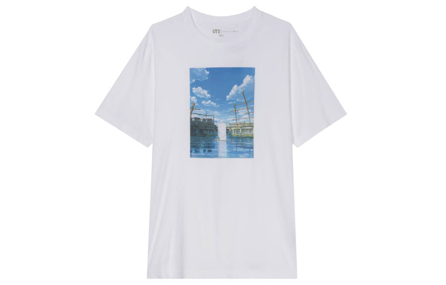 UNIQLO X Makoto Shinkai SS23 T Shirts Unisex White Crew Neck Moderate Straight Fit