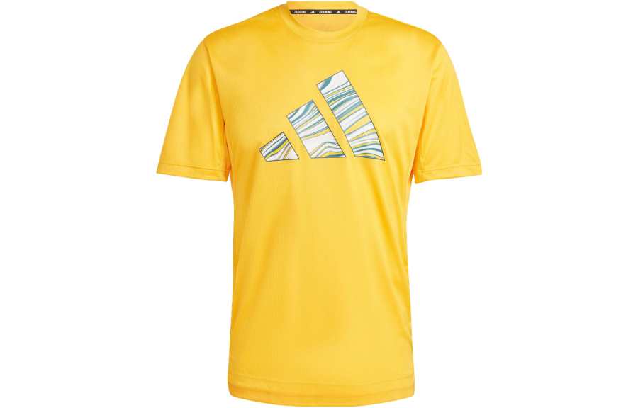 Adidas Adidas HIIT T Shirts Men's Gold Crew Neck Moderate Straight Fit