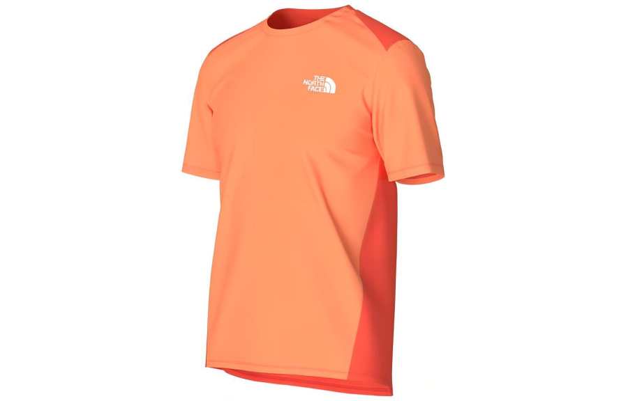 THE NORTH FACE T Shirts Men's Orange Crew Neck Moderate Straight Fit