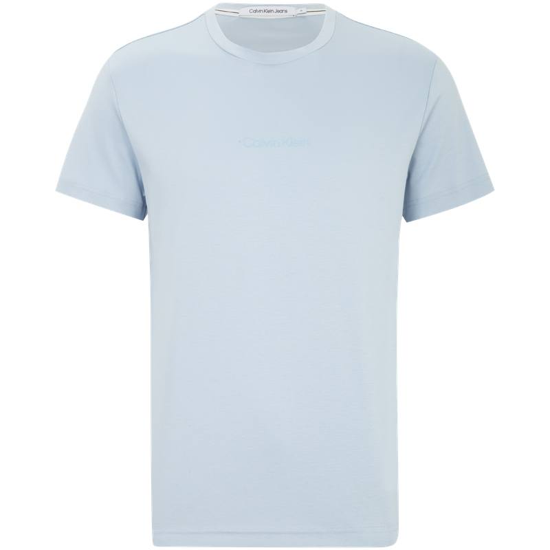 Calvin Klein T Shirts Men's Light Blue Crew Neck Moderate Straight Fit