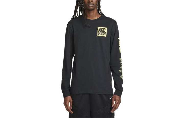 Nike Nike T Shirts Men's Black Crew Neck Moderate Straight Fit