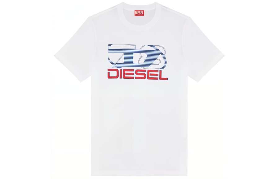 DIESEL T Shirts Men's White Crew Neck Moderate