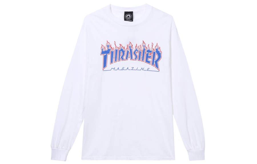Thrasher T Shirts Unisex White Crew Neck Moderate Straight Fit