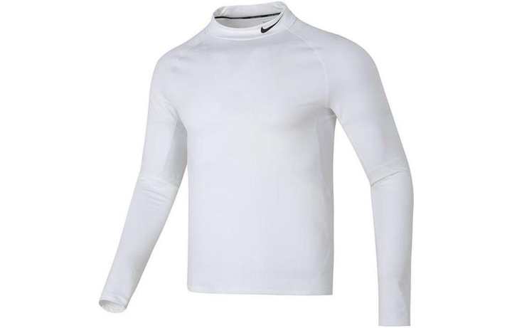 Nike Nike Pro T Shirts Men's White Half Turtleneck Moderate Straight Fit