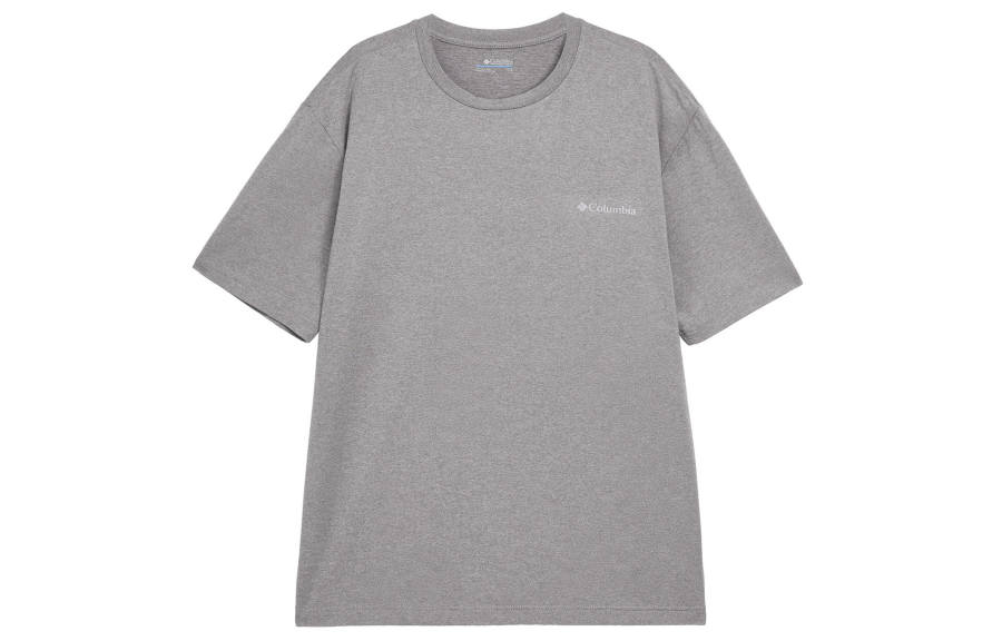 Columbia T Shirts Unisex Gray Crew Neck Moderate Straight Fit
