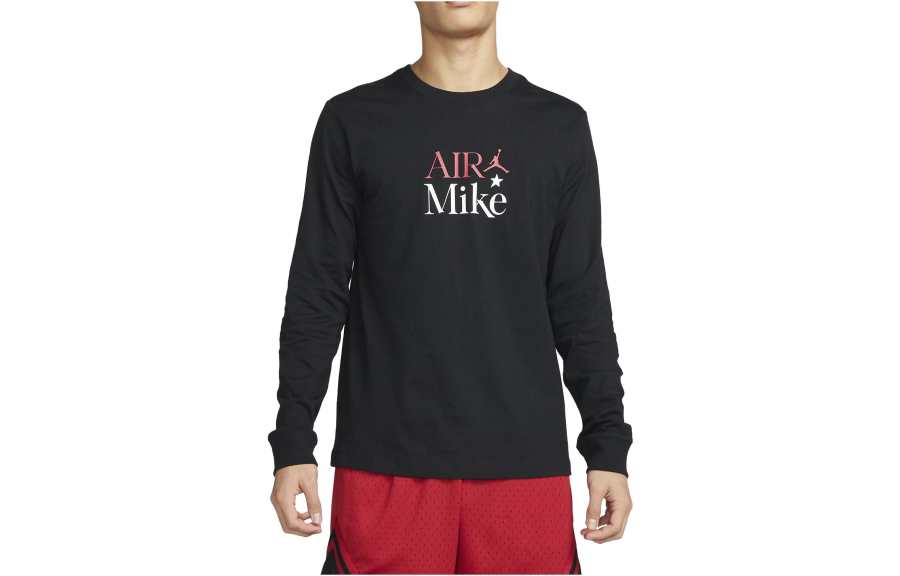 Jordan Jordan T Shirts Men's Black Crew Neck Moderate Straight Fit
