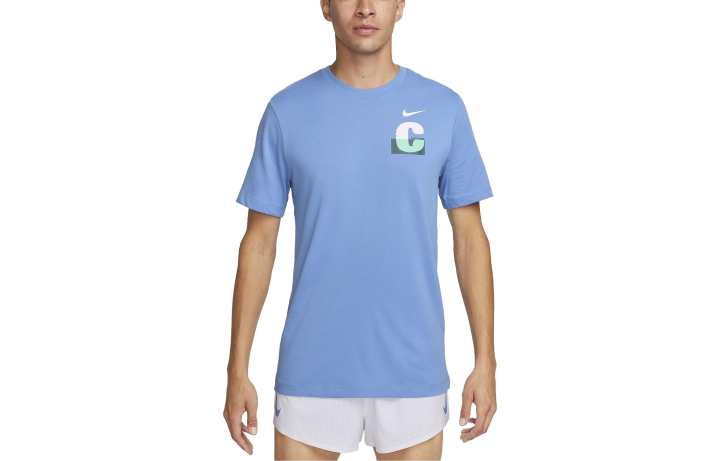 Nike Nike T Shirts Men's Blue Crew Neck Moderate Straight Fit