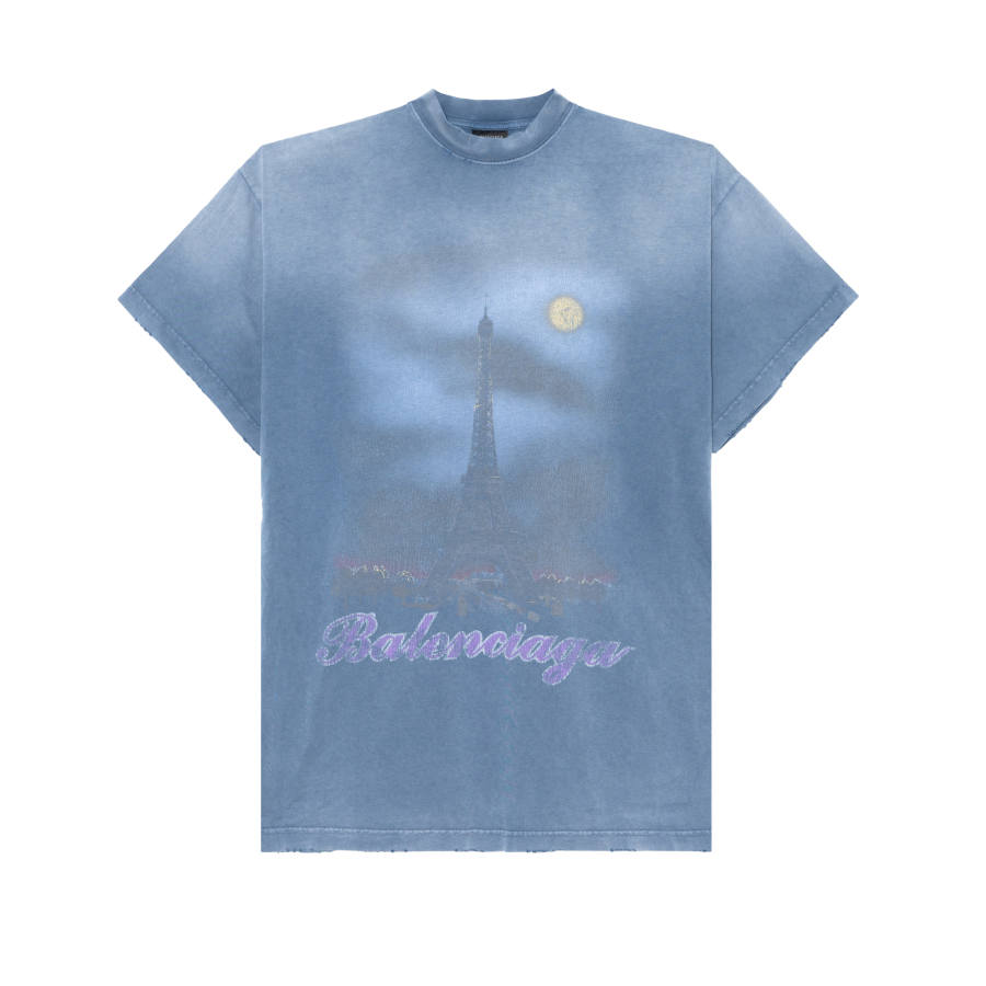 Balenciaga SS24 T Shirt Loose Fit Unisex Blue
