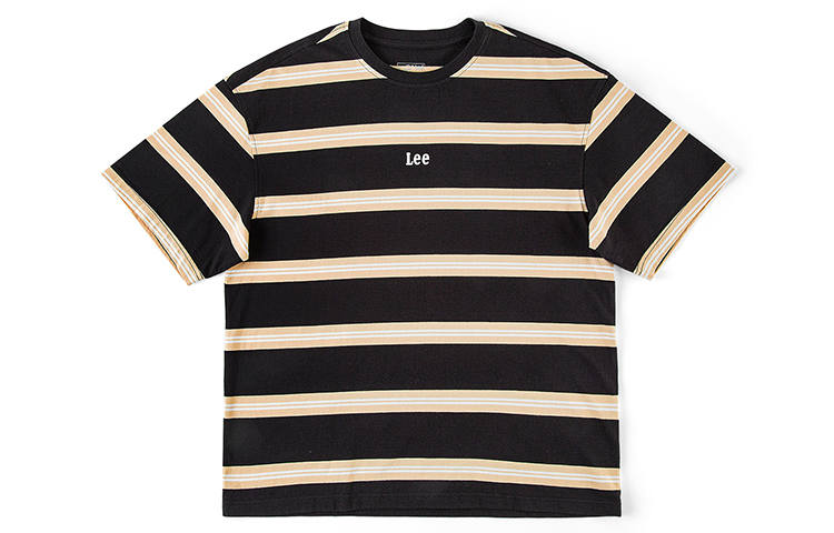 Lee T Shirts Unisex Black Crew Neck Moderate Straight Fit