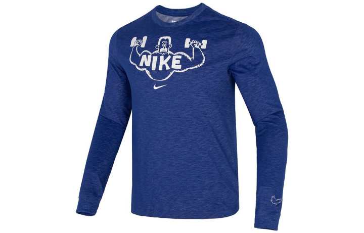 Nike Nike T Shirts Men's Blue Crew Neck Moderate Straight Fit
