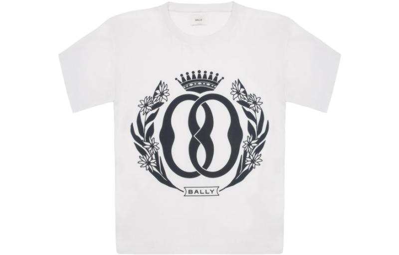 BALLY T Shirts Men's White Crew Neck Moderate Straight Fit