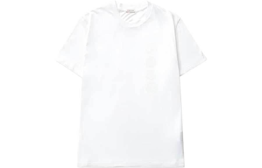 Moncler T Shirts Men's White Crew Neck Moderate