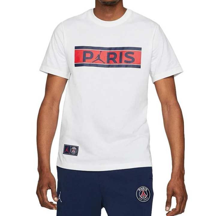 Jordan Jordan T Shirts Men's White Crew Neck Moderate Straight Fit