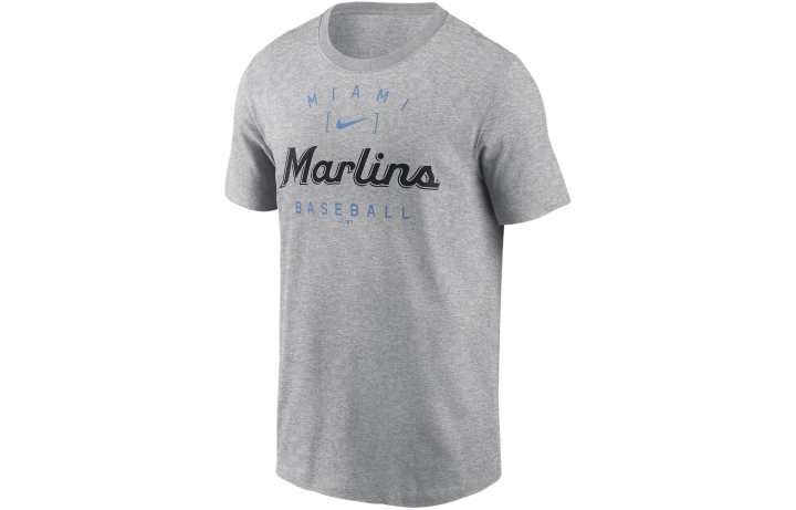 Nike Nike Miami Marlins Home Team Athletic Arch T Shirt Men's Gray