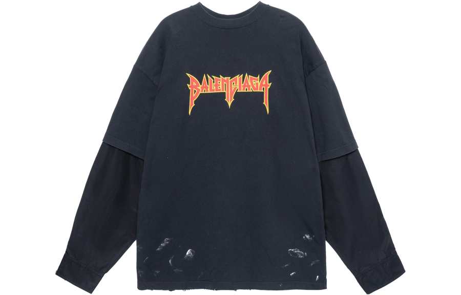 Balenciaga Metal Logo Layered L/S T shirt