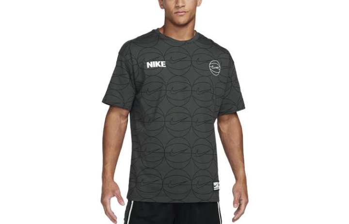 Nike Nike T Shirts Men's Anthracite Crew Neck Moderate Straight Fit