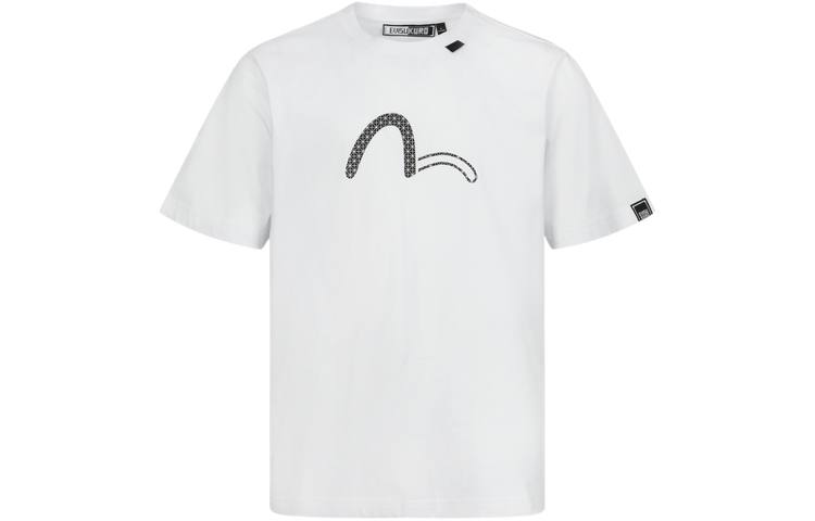 EVISU T Shirts Men's White Crew Neck Moderate Straight Fit