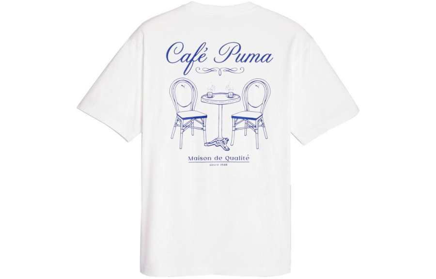 PUMA Drop Shoulder Sleeve T Shirt Men's White