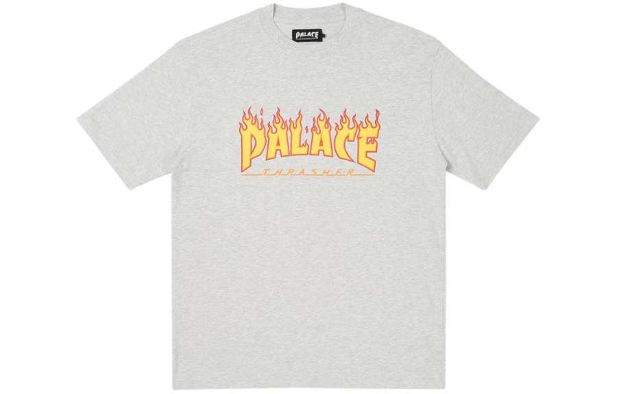 PALACE x Thrasher SS24 T Shirt Unisex Gray