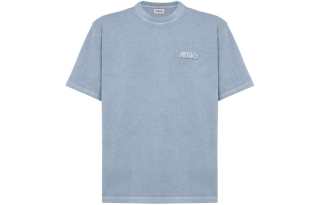 AUTRY T Shirts Men's Sky Blue Crew Neck Moderate