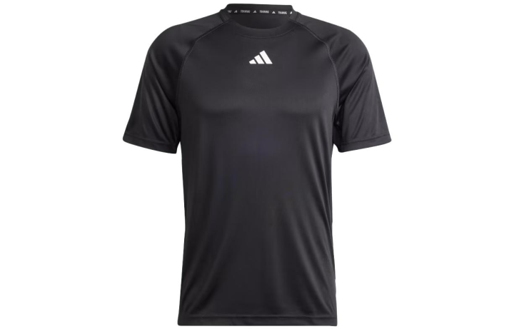 Adidas Adidas T Shirts Men's Black Crew Neck Moderate Straight Fit