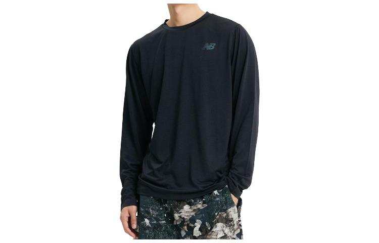 New Balance New Balance T Shirts Men's Black Crew Neck Moderate Straight Fit