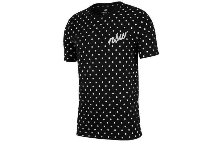 Nike Nike T Shirts Men's Black Crew Neck Moderate Straight Fit