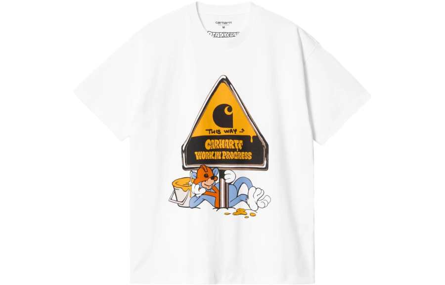 Carhartt WIP T Shirts Men's White Crew Neck Moderate Straight Fit