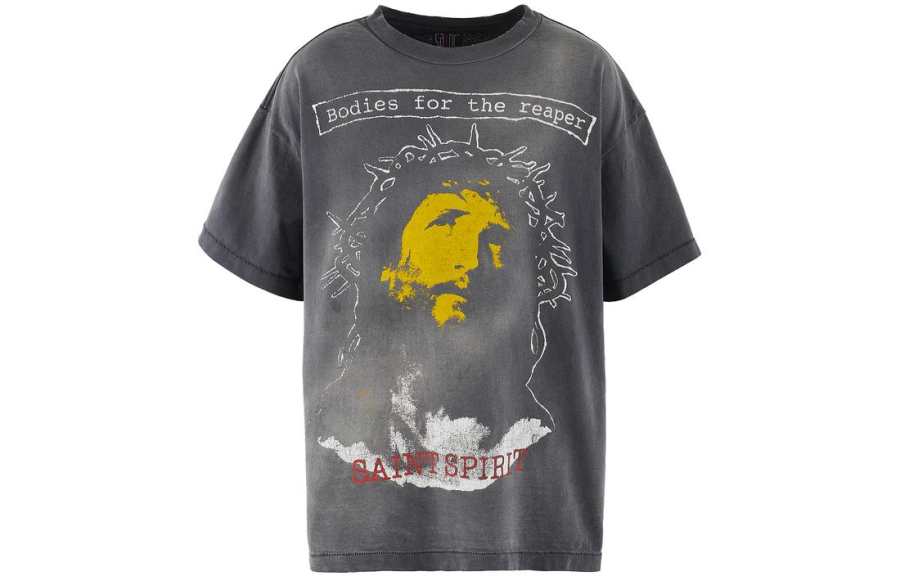 SAINT Mxxxxxx T Shirts Unisex Gray Crew Neck Moderate Straight Fit