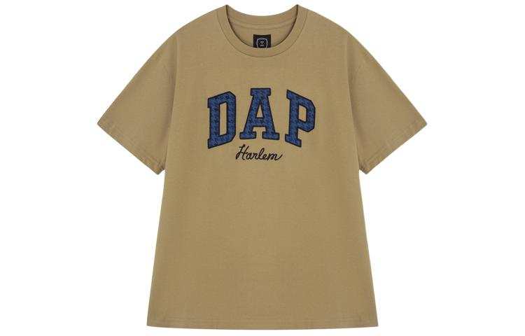 GAP T Shirts Unisex Khaki Crew Neck Moderate Straight Fit