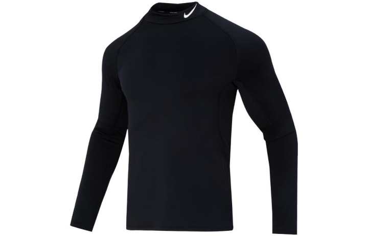 Nike Nike T Shirts Men's Black Half Turtleneck Moderate Straight Fit
