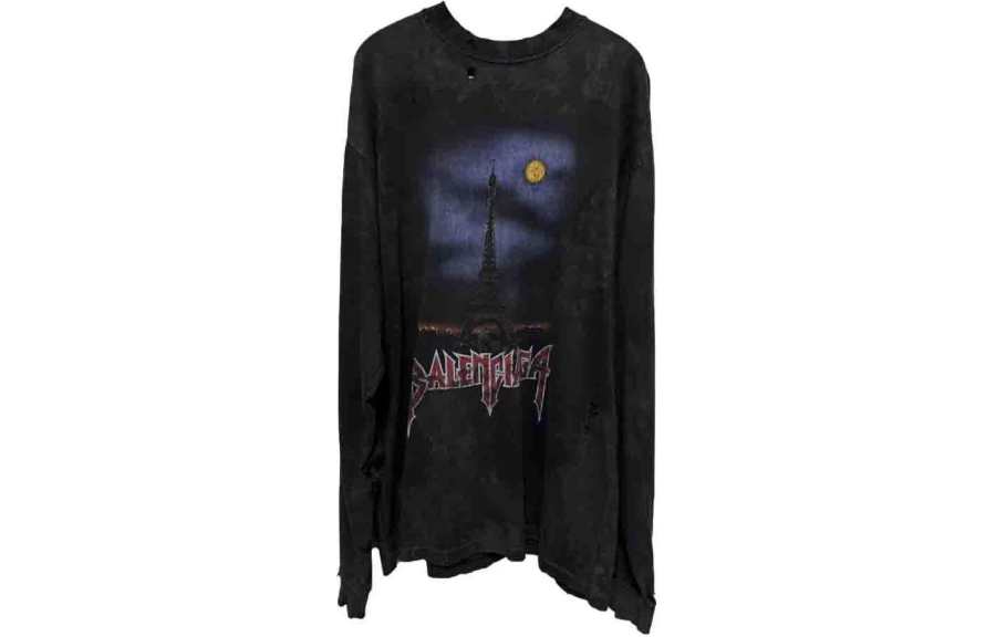 Balenciaga 【Zoomed Imagery】Paris Moon crinkled fleece hoodie