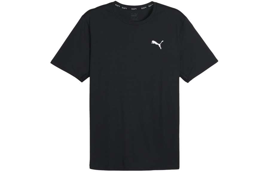 PUMA T Shirts Men's Black Crew Neck Moderate Straight Fit