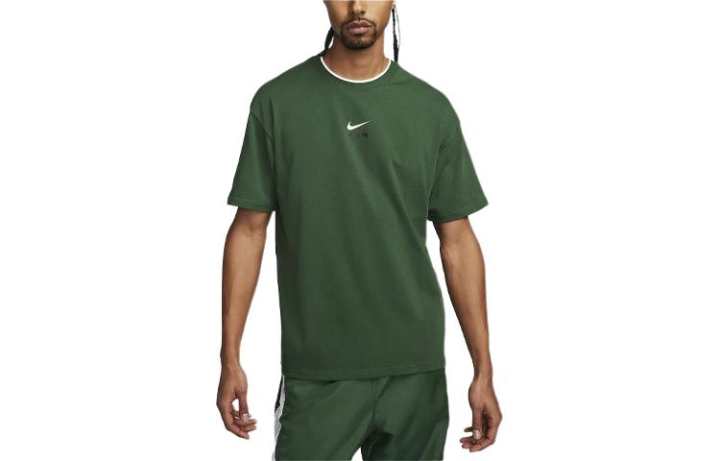 Nike Nike T Shirts Men's Green Crew Neck Moderate Straight Fit
