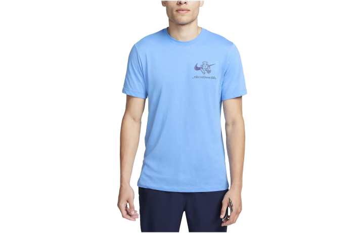 Nike Nike T Shirts Men's Light Blue Crew Neck Moderate Straight Fit