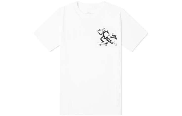 Nike Nike T Shirts Men's White Crew Neck Moderate Straight Fit