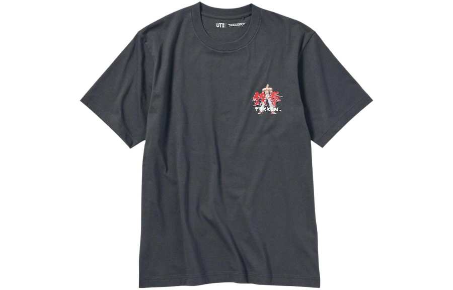 UNIQLO T Shirts Unisex Dark Gray Crew Neck Moderate