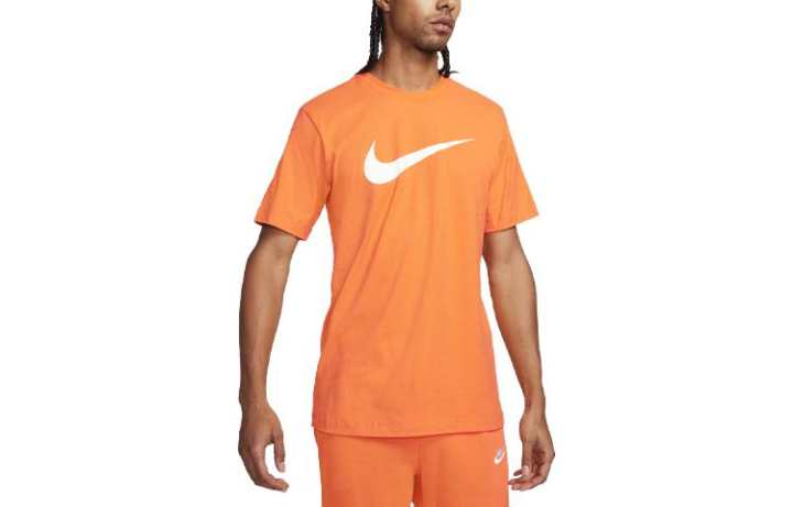 Nike Nike T Shirts Men's Orange Crew Neck Moderate Straight Fit