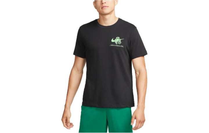 Nike Nike T Shirts Men's Black Crew Neck Moderate Straight Fit
