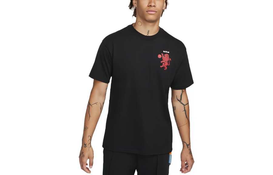 Nike Nike T Shirts Men's Black Crew Neck Moderate Straight Fit