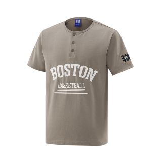 NBA T Shirts Unisex Henry Collar Moderate Straight Fit
