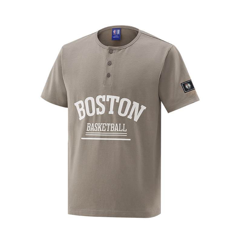 NBA T Shirts Unisex Henry Collar Moderate Straight Fit