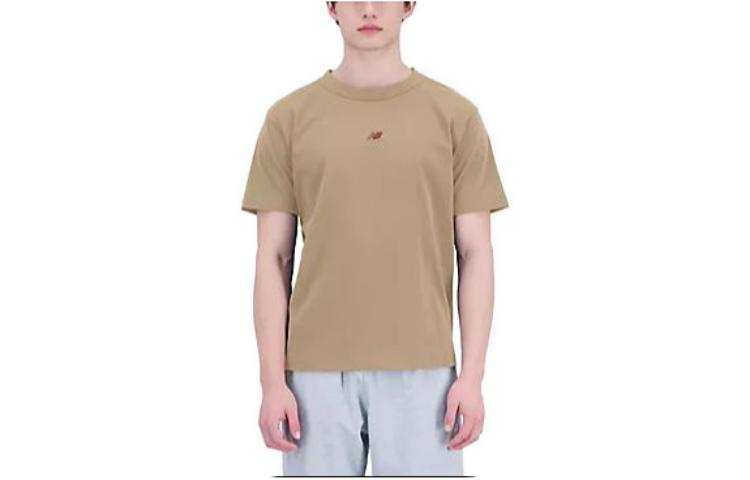 New Balance New Balance T Shirts Men's Khaki Crew Neck Moderate Straight Fit
