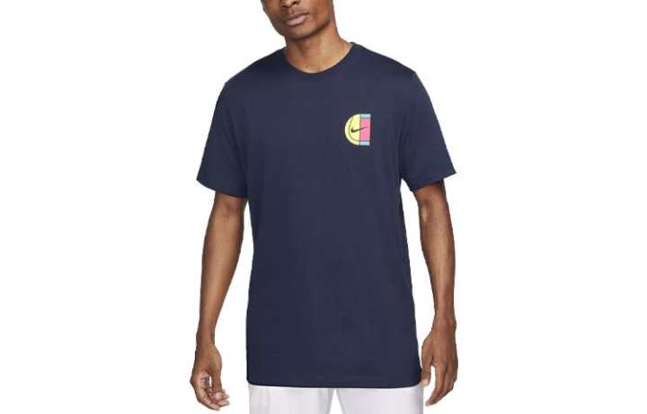 Nike Nike T Shirts Men's Marine Blue Crew Neck Moderate Straight Fit