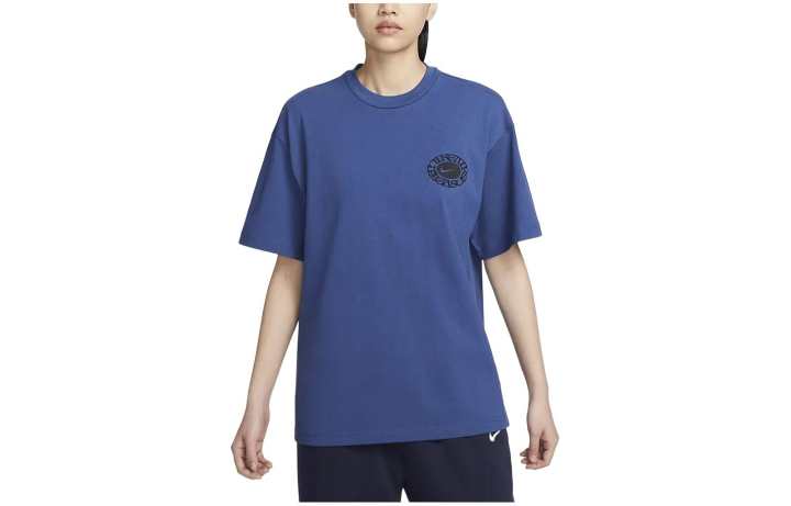 Nike Nike T Shirts Unisex Blue Crew Neck Moderate Straight Fit